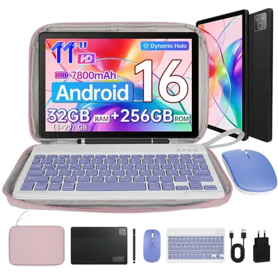 Image de Tablette 11 pouces avec 256 Go de mémoire interne, livrée avec clavier, souris, stylet et étui, résolution HD 1280x800, batterie 7800 mAh, Wi-Fi 6