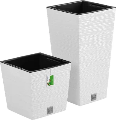 Produktbild von Blumentopf Pflanzkübel FURU Square Balkonkasten Blumenkübel Weiß