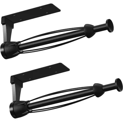 Image de Porte-rouleaux de cuisine en acier inoxydable, noir, avec effet d'amortissement, lot de 2
