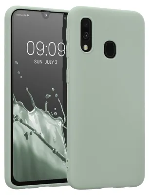 Produktbild von kwmobile Handyhülle für Samsung Galaxy A40 Hülle - TPU Case - Kabelloses Laden - Schutzhülle Cover in Graugrün
