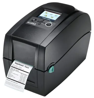 Produktbild von Godex RT200i, Direkt Wärme/Wärmeübertragung, 203 x 203 DPI, 177 mm/sek, Kabelgebunden, Schwarz