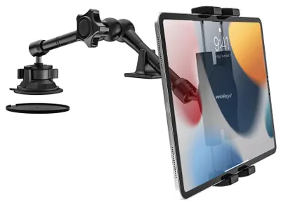 Zdjęcie produktu dla Uchwyt na tablet do samochodów/ciężarówek z przyssawką, pasujący do tabletów o przekątnej 4-12,9 cala