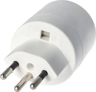 Produktbild von Schweiz-Adapter weiss von Schukokupplung auf schweizer Stecker 230 Volt mit Erdleiter und 10A