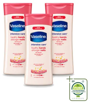 Produktbild von 3 x Vaseline Healthy Hands & Stronger Nails Handcreme - 200 ml - Großpackung - 3 Stücke