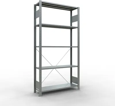 Produktbild von Schulte Fachbodenregal MULTIplus85 Stecksystem | Grundregal | HxBxT 200x100x30cm | 5 Ebenen | Fachlast 85kg | Verzinkt