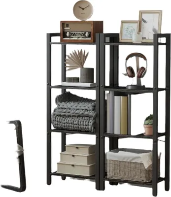 Produktbild von Bücherregal – freistehendes Regal – schwarz – 24 x 40 x 107 cm – Stahlrahmen