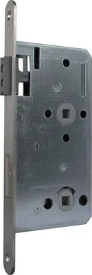 Produktbild von KFV Magnetfallenschloss WC 78mm Türbeschlag, Einsteckschloss magnetisch DM 55 Stulp rund, Edelstahl
