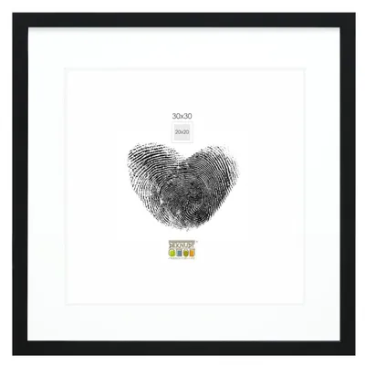 Image de Deknudt Cadre photo en bois S66KF2 noir 30x30 cm avec passe-partout