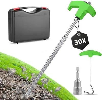 Produktbild von Famanu Zeltstangen 30 Stück - 25 cm Erdnägel für harte Böden und Camping