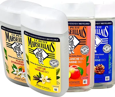 Produktbild von Natürliche Duschgel-Familien-Set: 5 Duftvarianten, hautfreundlich, je 250 ml