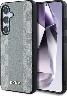 Produktbild von Dkny Leather Checkered Pattern Magsafe Hülle Für Samsung Galaxy S25 Taupe
