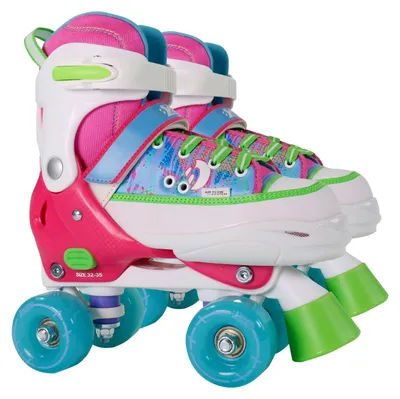 Produktbild von Best Sporting Rollschuhe, Größe verstellbar, ABEC 7 Carbon, pink-bunt