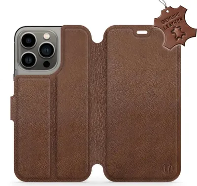 Produktbild von Echtleder Handyhülle für iPhone 13 Pro, Mobiwear Leather, Braun