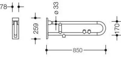 Produktbild von HEWI 801.50B715 95 SK-Griff, matt, E-Ausf.,