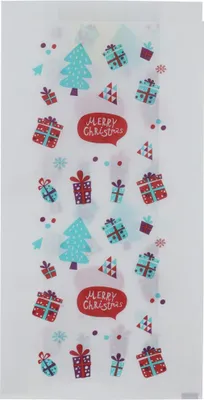 Image de Sac en papier de Noël blanc 15+6,5 x 29 cm 1000 pièces.