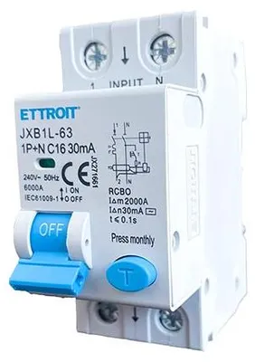Image de Disjoncteur différentiel compact 1P+N, courant nominal 16 A