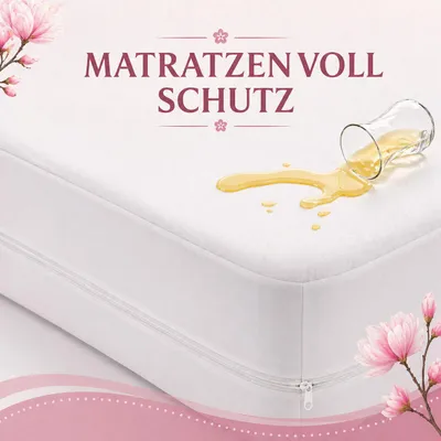Produktbild von Matratzenbezug 90 x 200 (25cm) gegen Milben und Bettwanzen - Milbenbezug Matratzen Komplett mit Reißverschluss - Matratzenschoner 90 x 200 für Allergiker - Wasserdicht, Größe:100x200 cm, KI-generiertes Bild