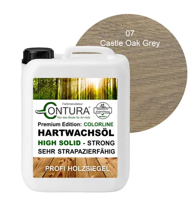 Produktbild von Contura 1 Liter FARBIGES Hartwachsöl Colorline Premium Hartwachs - 07 Castle Oak Grey