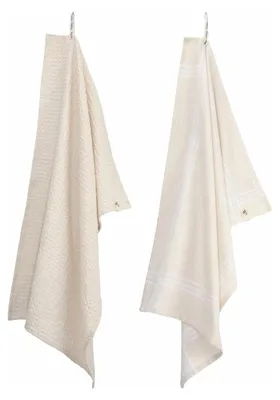 Productafbeelding van Walra Keuken- & Theedoek set Blocks & Lines - 50 x 70 cm - Kiezel Grijs