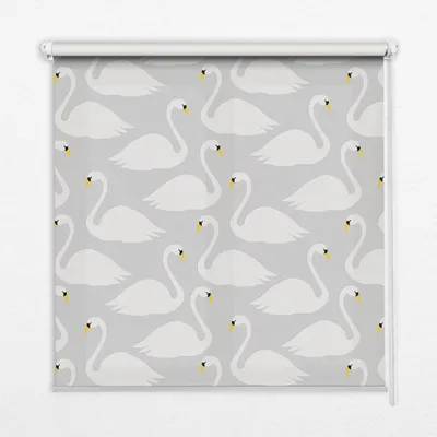 Produktbild von Seitenzug-Rollo Fensterrollo Jalousie - Thermo-Rollo Verdunkelungsrollo - 130x140 cm - Schwäne