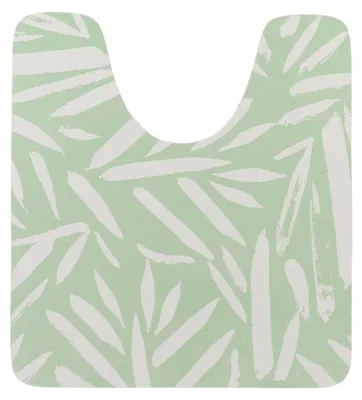 Produktbild von TENDANCE WC-Vorleger mit Ausschnitt WC-Teppich 45 x 50 cm Toilettenvorleger grün weiß Badematte