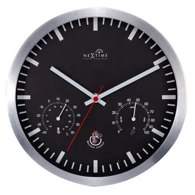 Obrázek produktu pro NeXtime - 90513ZW - Nástěnné hodiny s meteostanicí - 25 cm - stříbrné - řízené rádiem