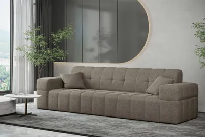 Produktbild von Sofa Designersofa NANCY 3-Sitzer in Stoff Neve Taupe