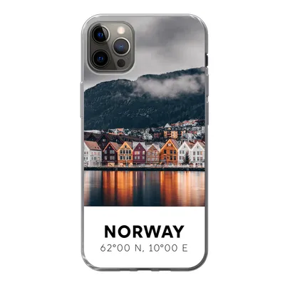 Produktbild von MuchoWow® Handyhülle Schutzhülle Hülle für iPhone 13 Pro Max Norwegen - Skandinavien - Bergen - Winter Silikon Softcase Handy Hülle - Mobiltelefon