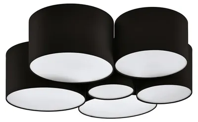 Image de Eglo 99509 PASTORE 2 E27 6-fois plafonnier Ø990mm blanc noir