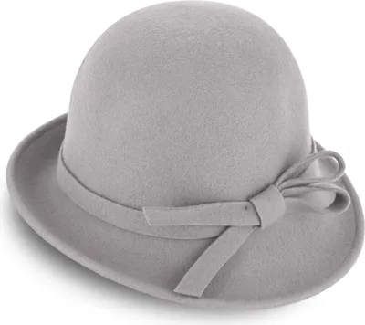 Fiebig unifarbener Wollfilzhut in asymmetrischer Glocke-Form in grau