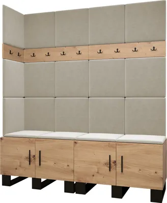 Produktbild von Garderobe ARTIN Set 12 mit gepolsterten Paneelen Industrial Design