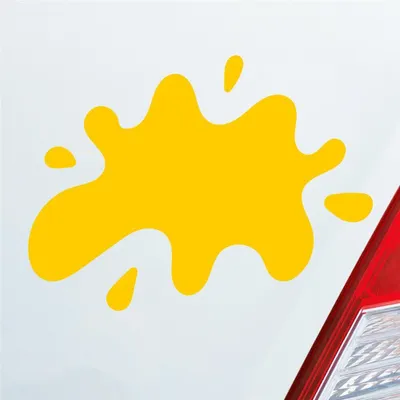 Produktbild von Auto Aufkleber Splash Farbkleks 13x10 cm Gelb Sticker Heckscheibenaufkleber