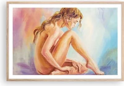 Produktbild von Gerahmtes Poster - Rahmen in heller Eiche - Frau Nacktheit Abgesehen von - 91,5x61 cm - Wand Bild - Wanddeko - Wandbilder - Wandposter - Bilderrahmen - Bilder - Kunstdruck - Wandbild - P2NAA91x61-4174