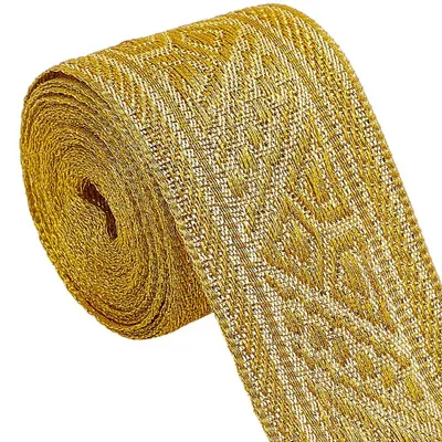 Productafbeelding van Dubbelzijdig jacquardlint - Geborduurd kant in bohemienstijl - Geschikt om te naaien en te decoreren - 4,6 m x 3,9 cm