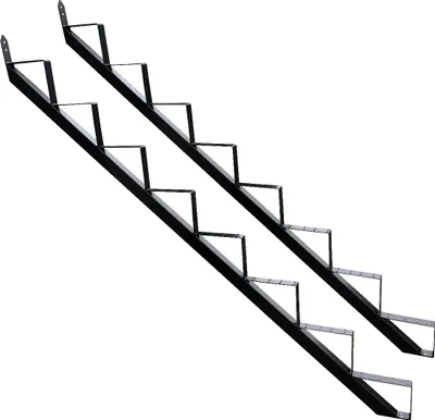 Produktbild von Treppenrahmen 8 stufig Stahl-Treppe Schwarz Treppenholm Geschosshöhe 148cm