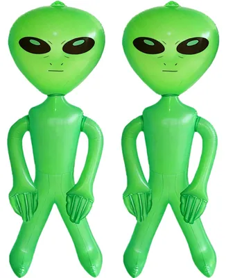 Aufblasbare Aliens 2er-Pack, 85 cm, grün, Party-Deko