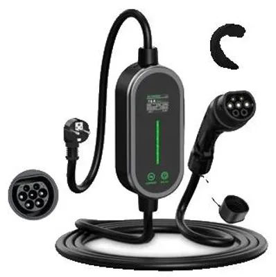 Immagine prodotto di Caricabatterie portatile per veicoli elettrici, con controllo intelligente,  IP66, cavo Type 2 da 10 metri e controllo tramite app, con connettore Type 2