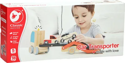 Produktbild von Classic World Holz-Autotransporter Spielzeug mit Autos,Holz