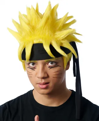 Produktbild von Gelbe Anime Perücke mit Stirnband