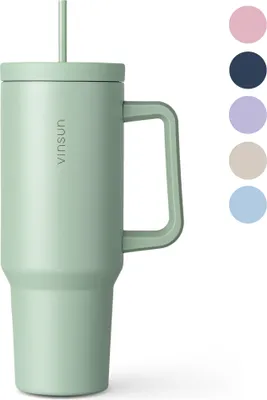 Tumbler 40oz - Thermo Becher mit Strohhalm und Henkel 1200ml Edelstahl Vinsun