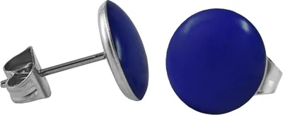 Produktbild von Chirurgenstahl Ohrstecker Emaille Farbe - Blau Größe - 5 mm