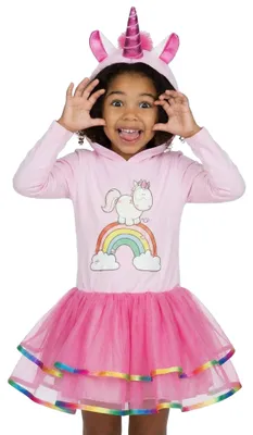 Produktbild von Einhorn Theodor Kapuzenkleid für Kinder Kindergröße: 116