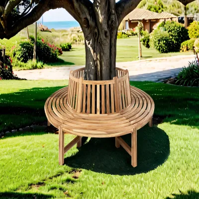 Produktbild von Möbelretoure Rundbank 360° Gartenbank Teak massiv ø220 cm TIMO