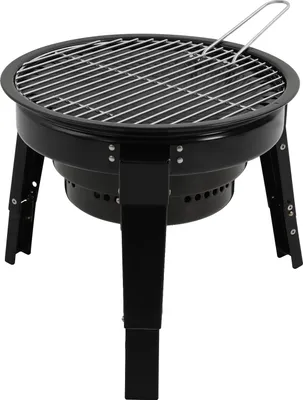 Obrázek produktu pro Gril na dřevěné uhlí, přenosný design, včetně grilovacích doplňků, černý