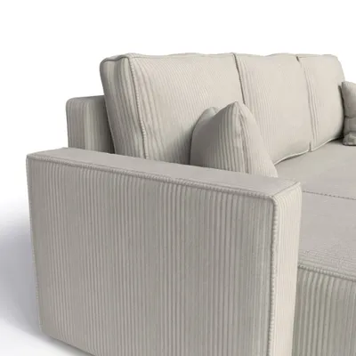 Image de QLA Möbel Canapé d'angle Madrid avec fonction sommeil, canapé avec coffre de lit, canapé de salon, canapé, sofa, canapé-lit. Couleur : Beige