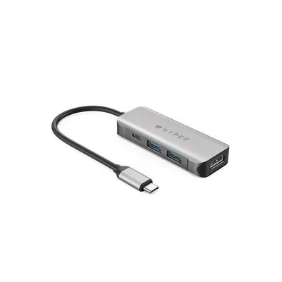Immagine prodotto di HYPER HD41-GL replicatore di porte e docking station per laptop USB 2.0 Type-C Nero, Grigio