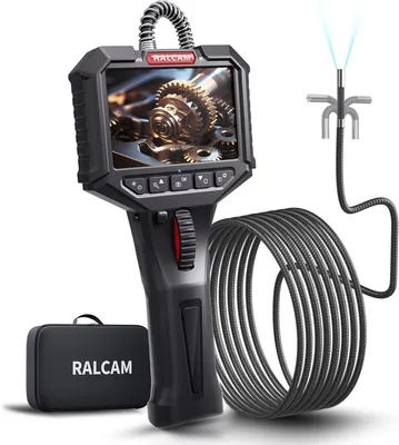 Immagine prodotto di Telecamera endoscopica con luce, endoscopio, 8,5 mm, telecamera di ispezione, schermo da 3,5 pollici, HD, 1080P, endoscopio con telecamera, telecamera con 8 LED, grado di protezione IP67 (resistente all'acqua), cavo semirigido da 3 metri