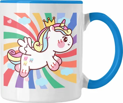 Produktbild von Trendation - Einhorn Tasse Grafik Geschenk Lustig (Blau)