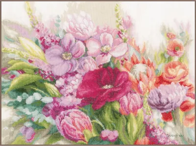 Produktbild von Lanarte PN-0205167 Kreuzstichset - Bright Florals