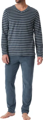Immagine prodotto di Set pigiama da notte casual Schiesser composto da camicia a maniche lunghe e pantaloni lunghi, Vestibilità casual, Elevato comfort di vestibilità